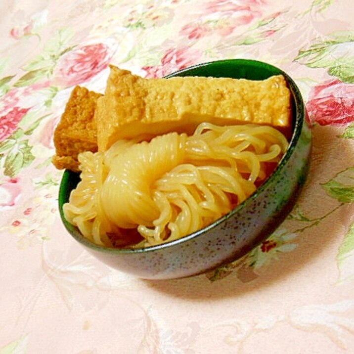 シンプルに❤厚揚げと糸蒟蒻結びのダシダ煮❤